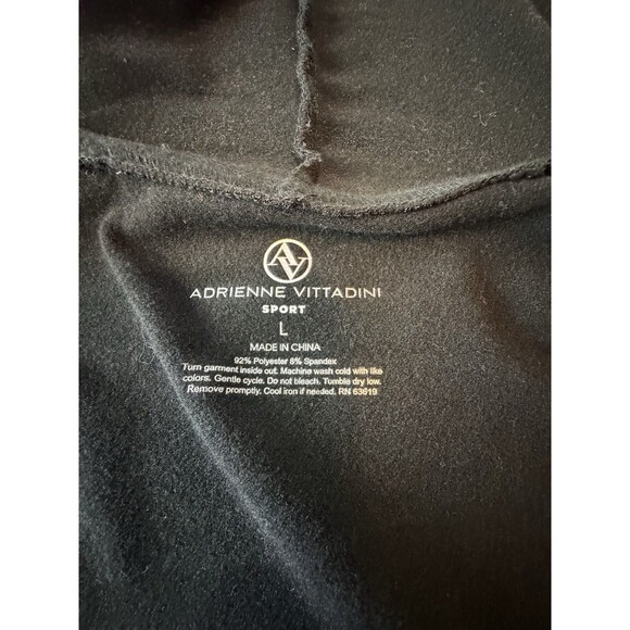 Adrienne Vittadini Sport Hoodie Jacket Women's Size Large Black Full Zip Pockets - Picture 6 of 7